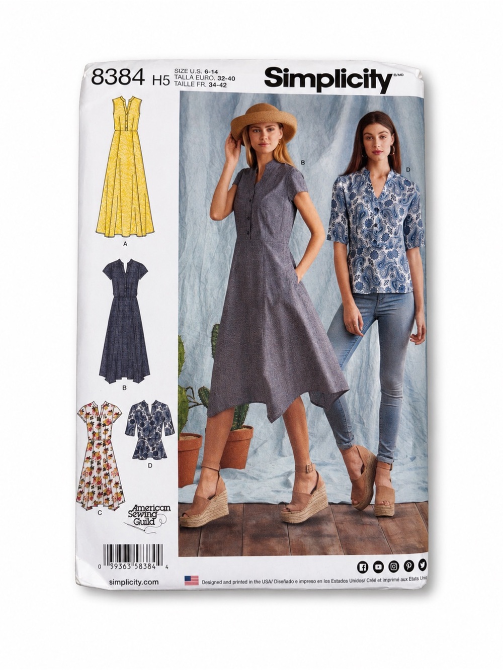 Simplicity 8384 Misses Dress Top Pattern Uncut Size H5 6-14 ASG